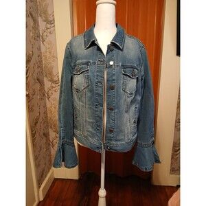 LiverPool Jean Jacket with flare cuffs inside pockets Medium NWOT